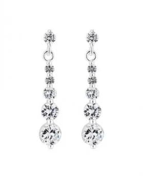 Simply Silver Graduated Drop Earring