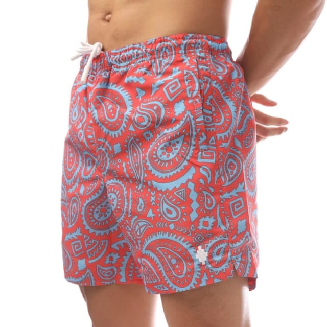 Marcelo Burlon Paisley Swimming Shorts Red Blue male XS