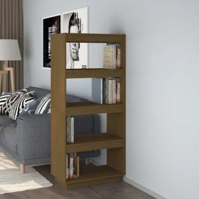 VIDAXL Book Cabinet/Room Divider Honey Brown 60x35x135cm Solid Pinewood Vidaxl 8720286816035