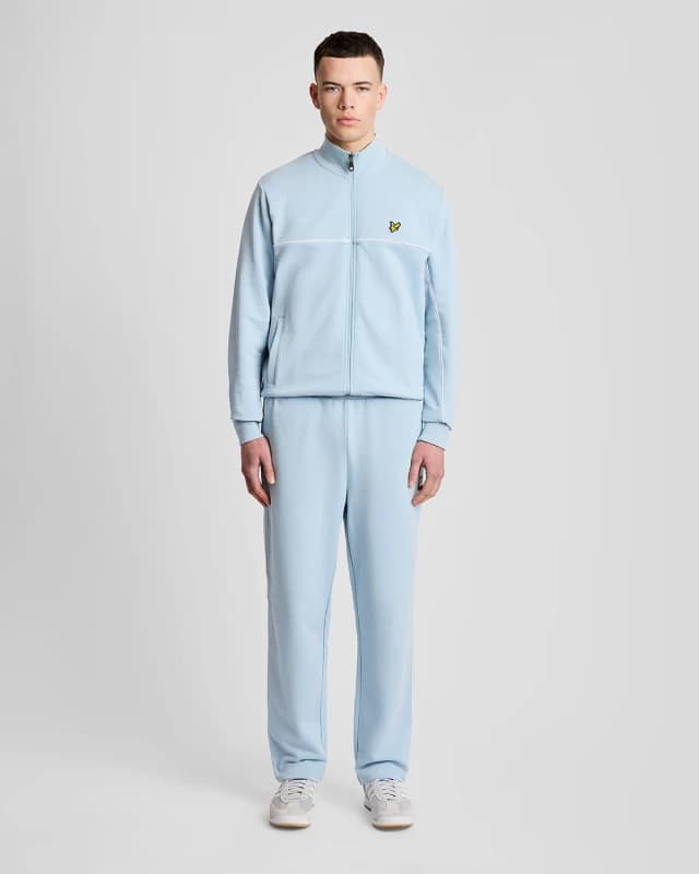 Lyle & Scott Mens Straight Leg Piped Track Pants in Blue