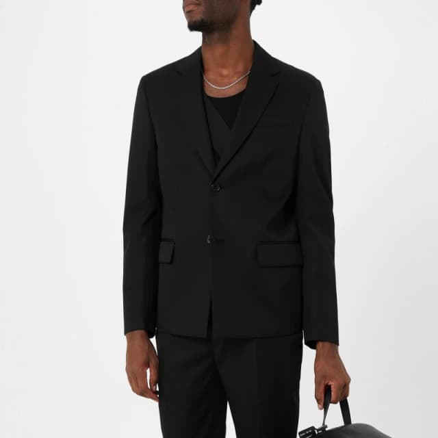 Off White Mens - Embroidered Wool Long Sleeve Blazer Black male S