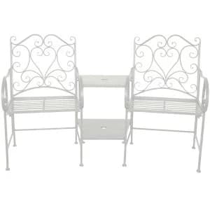 Charles Bentley Love Heart Companion Seat - Distressed White