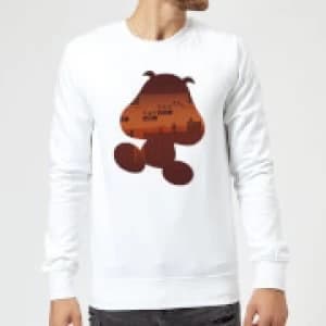 Nintendo Super Mario Goomba Silhouette Sweatshirt - White - L