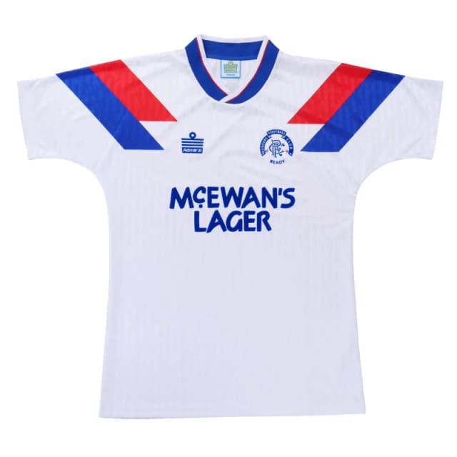 Team Mens Team Rangers Retro Away Shirt 90/92 White/Blue male Medium