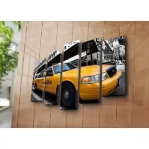 5PAT-18 Multicolor Decorative Canvas Painting (5 Pieces)