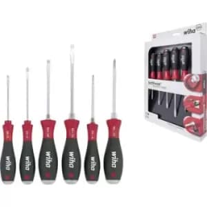 Wiha Schraubendrehersatz 6tlg PH/ Schlitz 6kant-Klinge Soft-Fin Workshop Screwdriver set 6 Piece Slot, Phillips