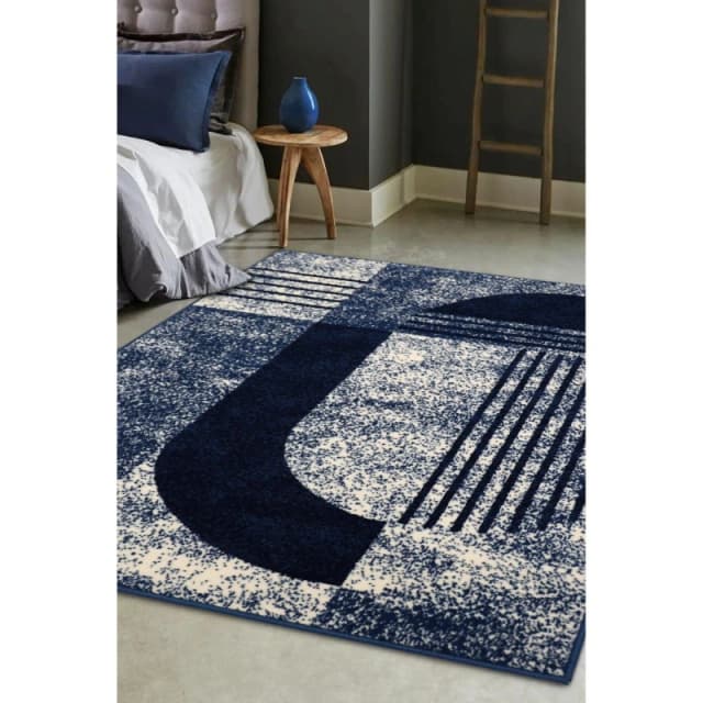 Homemaker Maestro Modern Geo Rug Navy Berber Rugs 120x170cm Blue 41877918125