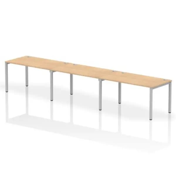 Impulse Bench Impulse Bench Single Row 3 Person 1400 Silver Frame Office Bench Desk Maple IMBS314MPES
