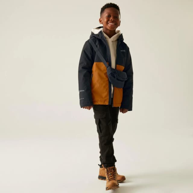Waterproof jacket for children Regatta Hillain Noir Unisex 11/12 ans
