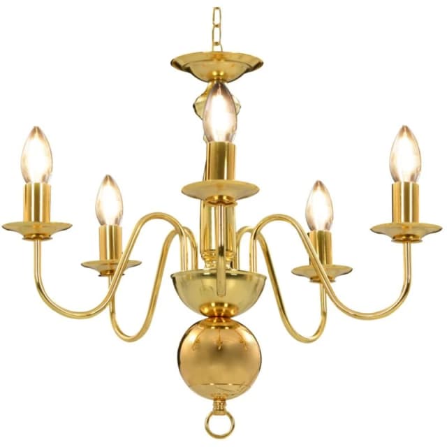 VIDAXL Chandelier Golden 5 x E14 Bulbs Vidaxl 281617