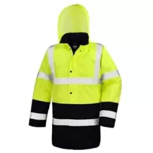 Result Adults Unisex Core Motorway Two Tone Safety Jacket (3XL) (Fluorescent Yellow/Black) - Fluorescent Yellow/Black