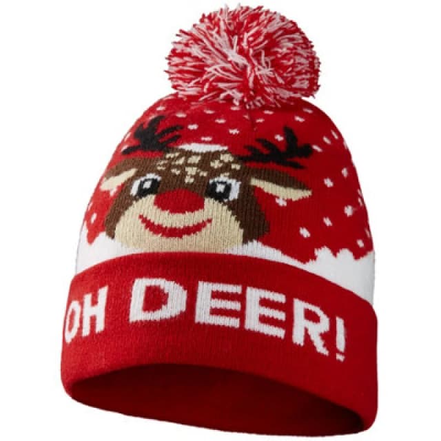 Tectake Reindeer Hat With Writing - One Size Fits All - Red