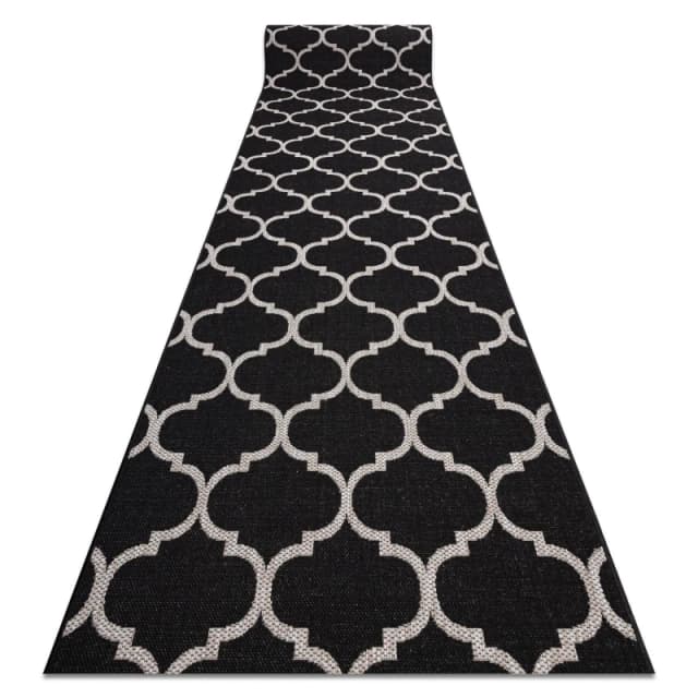 RugsX Sizal Floorlux Runner in Black Size: 120cm x 140cm Black Unisex 120cm x 140 cm