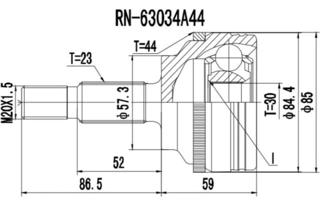 PROCARO 77-RE-100 CV Joint Joint Kit,drive shaft (5)