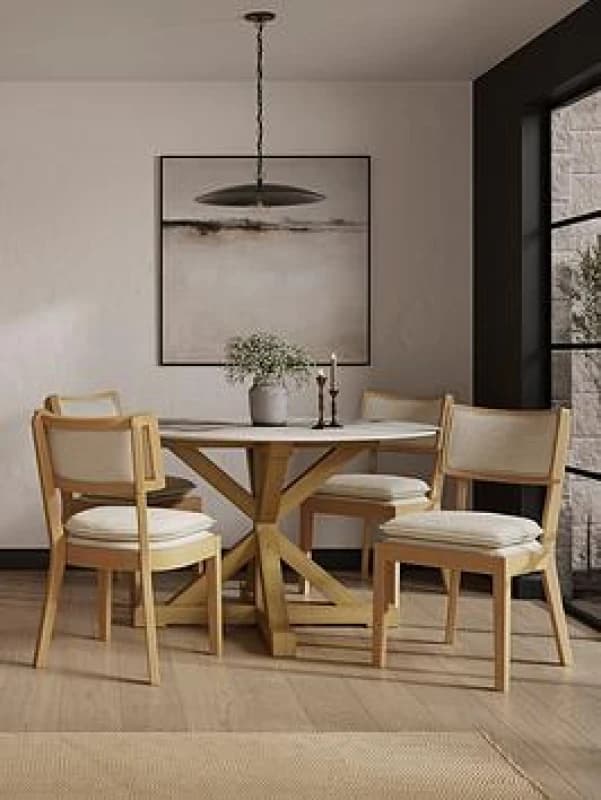 EDITE Ornella Soft Woven Scandi Dining Chair Ecru/Natural ONE SIZE