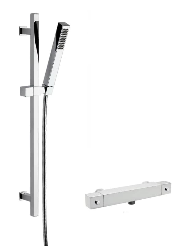 Balterley Square Bar Valve Slide Rail Shower Kit Chrome Balterley Silver unisex