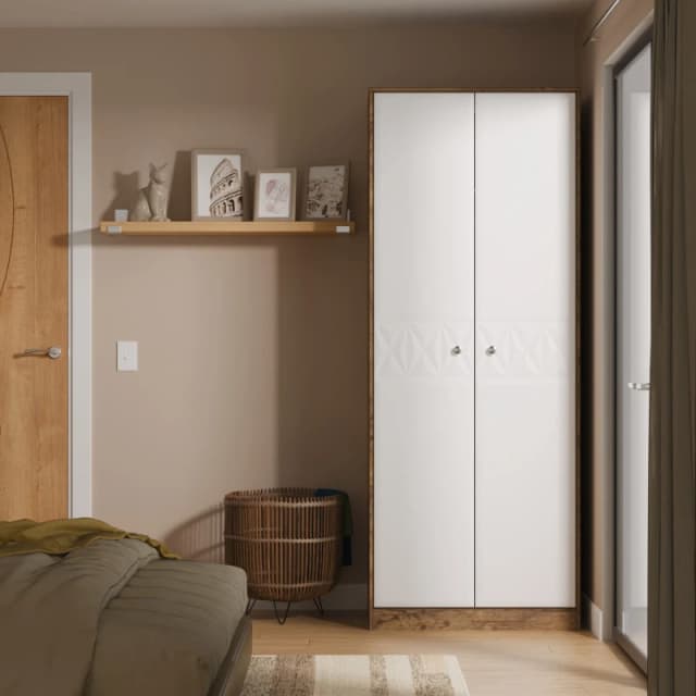 Ready Assembled 2 U Memphis 2 Door Wardrobe (Ready Assembled) in Dark Brown Dark Brown Unisex