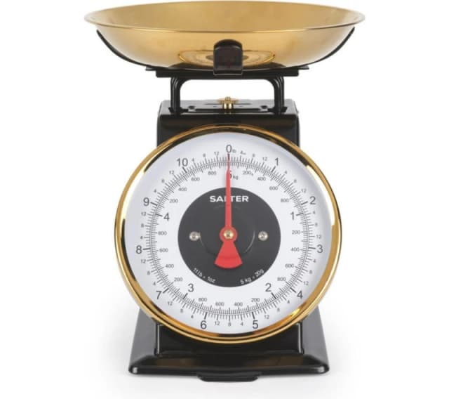 SALTER Timeless Mechanical Kitchen Scale - Gold & Black, Gold,Black 5054061484922