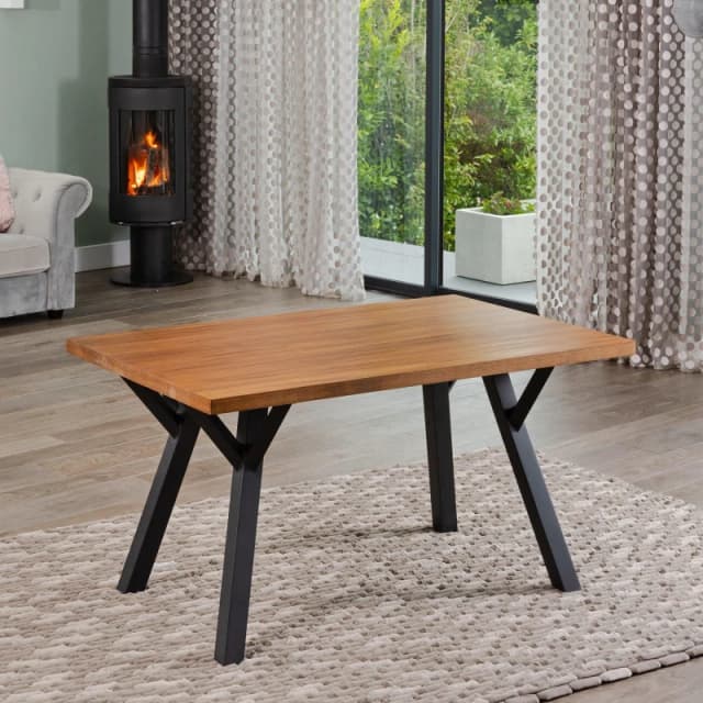 Artemis Home Verona 140cm Wooden Veneer Dining Table Brown