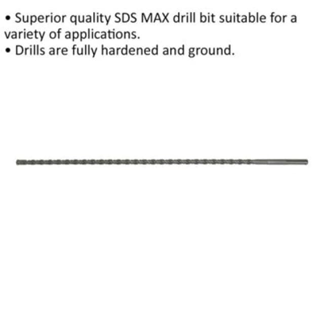 Loops 18 x 940mm SDS Max Drill Bit - Fully Hardened & Ground - Masonry Drilling Multi