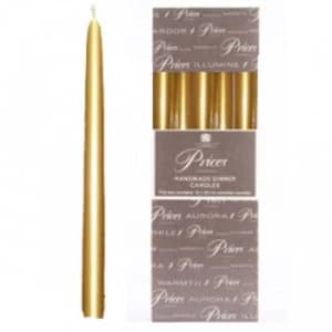 Price's Candles Venetian 10" Candle Pack 10 Gold