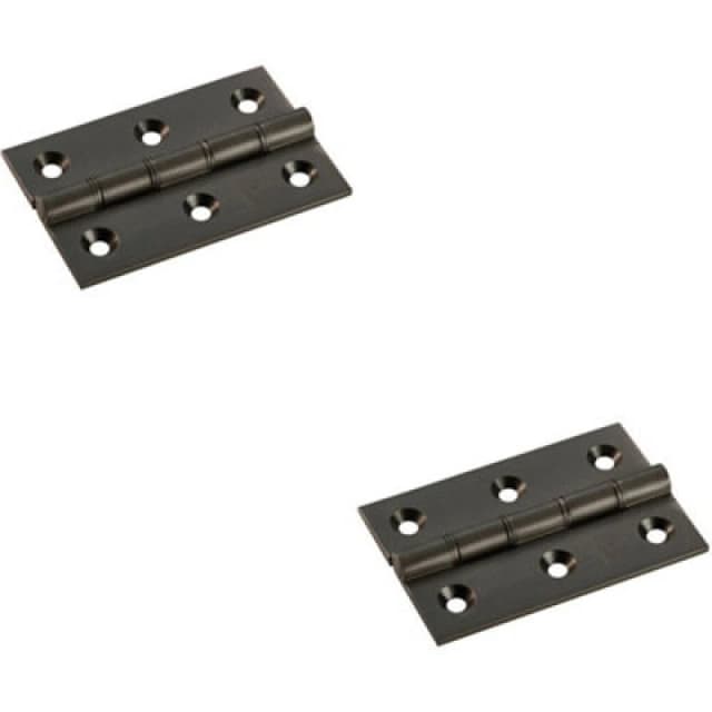Loops 2x PAIR 76 x 50 x 2.5mm Brass Washered Butt Hinge Matt Bronze Internal Door Metallics