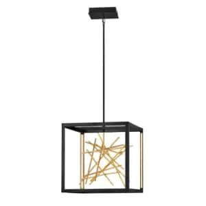 Hinkley Styx Integrated LED Pendant Ceiling Light Black & Golded Gold, 3000K