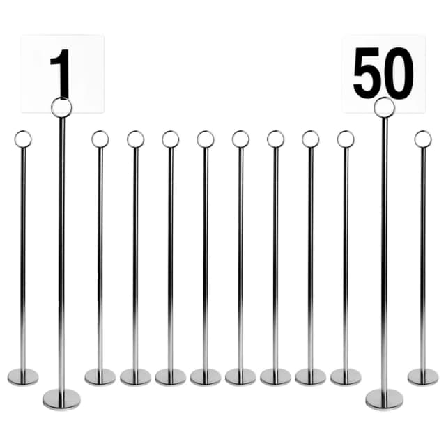 Argon Tableware 100 Table Numbers With 46Cm Holders - Place Cards & Holder Stands Set For Wedding, Restaurant, Memo & Party