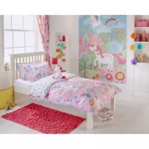 Riva Home Unicorn Pencil Pleat Curtains (66 x 72" (168 x 183cm)) (Pink)