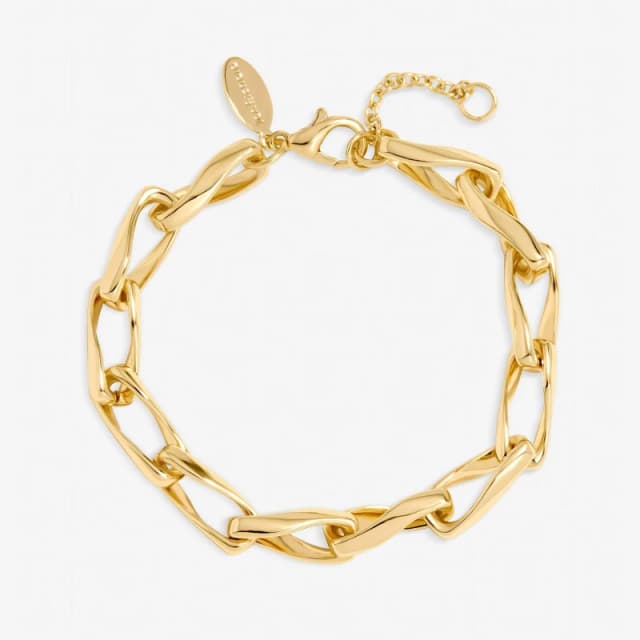 Inicio Womens Gold Plated Twisted Link Bracelet - Gift Pouch Gold Female One Size