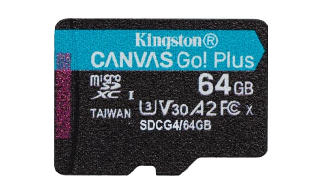 Kingston Technology 64GB microSDXC Canvas Go Plus Gen4 200R A2 U3 Sing