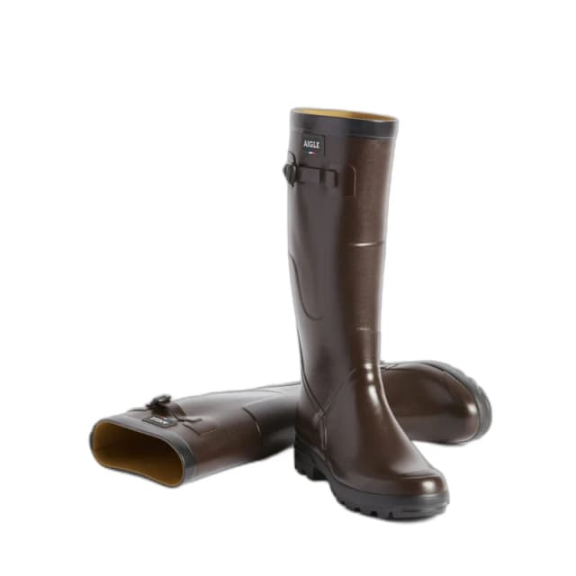 Aigle Benyl M Rubber Womens Calf Length Boots - Brown - Size:UK 4