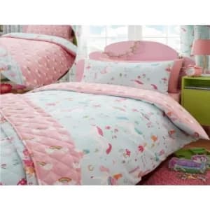 Magical Unicorns Childrens Single Duvet Cover Set Bedding Blue Girls Bedroom