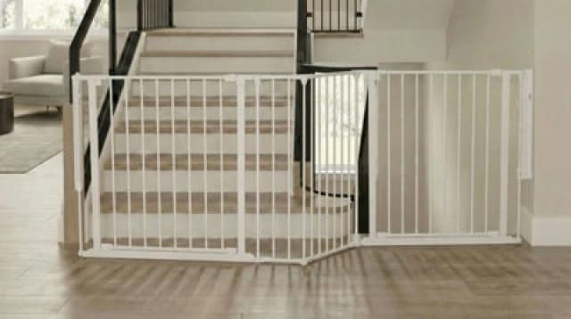 Safetots Two Door Multi Panel Solution For Up And Down Staircases, White, 207Cm Of Length, Includes 2 Door Opening Panels