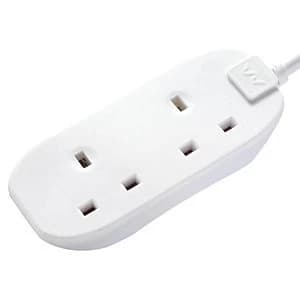 Masterplug 2 Socket Extension Lead - White 5m 13A