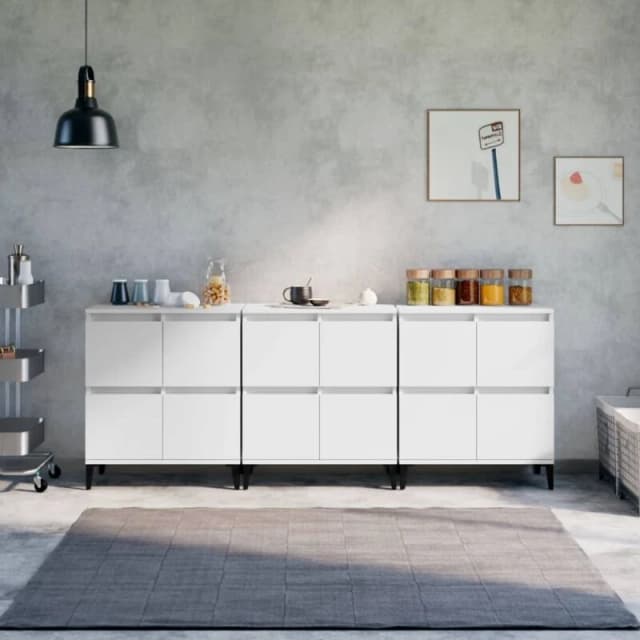 VIDAXL Sideboards 3 pcs White 60x35x70cm Engineered Wood Vidaxl 8720845831608