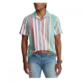 Polo Ralph Lauren Short Sleeve Stripe Shirt - Green/Red Multi