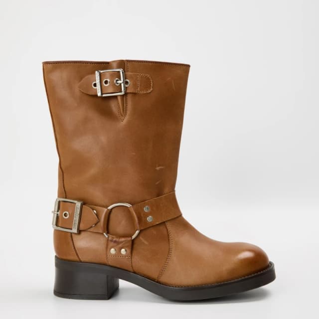 Steve Madden Womens Blessing Ankle Heeled Boots Tan Lthr female 3 (36)