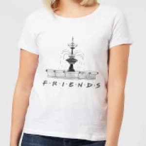 Friends Fountain Sketch Womens T-Shirt - White - 3XL