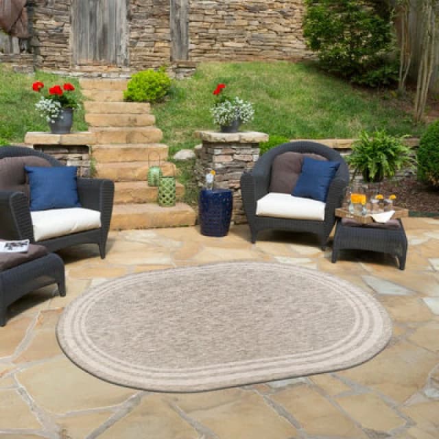 Livabliss Oval In- & Outdoor Traditionnal Light Grey Akriti Area Rug 160 X 220 Cm - Easy To Clean, Perfect For Balcony Or Dining Room