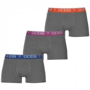 Guess 3 Pack Logo Trunks - Grey/Multi