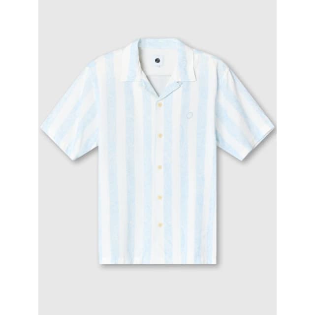 Pretty Green Mens Marshall Short-Sleeve Patterned Shirt Blue male Small