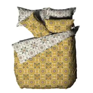 Furn Folk Floral Duvet Cover Set (King) (Ochre Yellow)