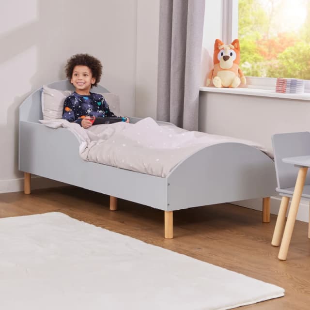 Liberty House Toys Kids Grey Toddler Bed, Grey LHT11044