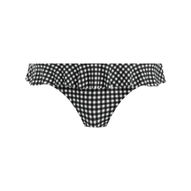 Freya Check In Frill Bikini Brief Blk/Wht female 14 (L)
