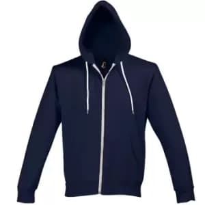 SOLS Silver Unisex Full Zip Hooded Sweatshirt / Hoodie (M) (Abyss Blue)