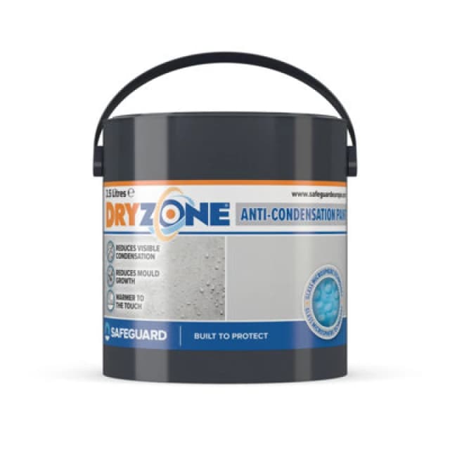 Dryzone Anti Condensation Paint (2.5L White, Matt Finish) Thermal Paint That Helps Prevent Mould & Fungal Growth On Internal Walls