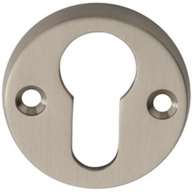 Loops 45mm Euro Profile Open Escutcheon 8mm Depth Satin Nickel Keyhole Cover Metallics unisex