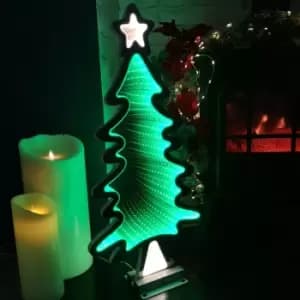 60cm Green Standing LED Infinity Christmas Tree Decoration with Metal Base