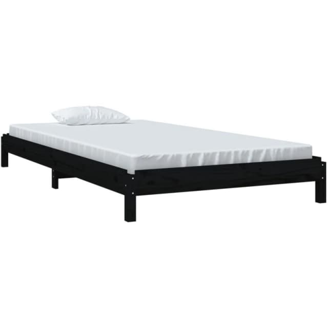 VIDAXL Stack Bed without Mattress Black 90x200cm Solid Wood Pine Vidaxl 8720287073741